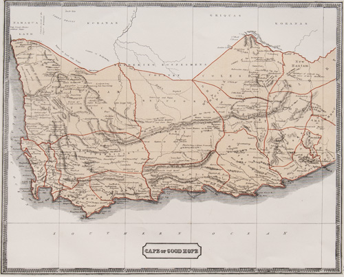 Cape of Good Hope antique map 1863